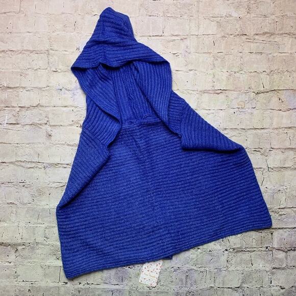 Free People Bottom Aline Hooded Rib Cowl in Blue - Picture 4 of 6